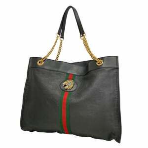 GUCCI Black Leather Tote Bag